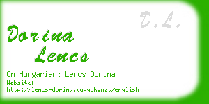 dorina lencs business card